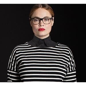 Le Cou Dickey Wakefield in Black Collar Layering Cotton M/L